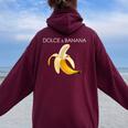 Dolce And Banana T Cute Graphic Banana レディース オーバーサイズ パーカー バックプリント Maroon