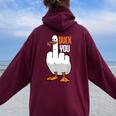Duck You Duck レディース オーバーサイズ パーカー バックプリント Maroon