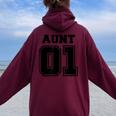 Enjoy World No1 Aunt 01 スポーツスタイル Best Cool Aunt Ever レディース オーバーサイズ パーカー バックプリント Maroon