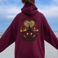 Faith Grows Where Love Is Planted キリスト教の言葉 レディース オーバーサイズ パーカー バックプリント Maroon