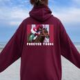 Forever Young Horse、競馬、デルマール、サンタアニタ 長袖tシャツ レディース オーバーサイズ パーカー バックプリント Maroon