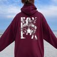 Fox グラフィックアート 動物愛好家 野生動物 森 男性 女性 レディース オーバーサイズ パーカー バックプリント Maroon