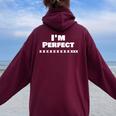 Bowling Perfect 300 ゲームボウリング 10 パーフェクト ストライク レディース オーバーサイズ パーカー バックプリント Maroon