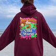 Hot Coffee Cold World レトロ コケット リボン グラフィック 長袖tシャツ レディース オーバーサイズ パーカー バックプリント Maroon