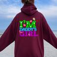 I'm Daddy's Girl I Love You Dad Daddy Daughter レディース オーバーサイズ パーカー バックプリント Maroon