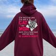 I'm Telling You I'm Not A Cat My Momaid I'm A Baby 面白い レディース オーバーサイズ パーカー バックプリント Maroon