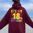 It's My 18歳の誕生日プレゼント。18歳のティーンの男の子と女の子に。 レディース オーバーサイズ パーカー バックプリント Maroon