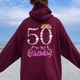 It's My 50Th Birthday Queen Tiarahoes 50歳 Old Bday ギフト レディース オーバーサイズ パーカー バックプリント Maroon