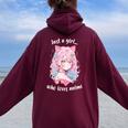 Just A Girl Who Loves アニメ カワイイ漫画 日本語 長袖tシャツ レディース オーバーサイズ パーカー バックプリント Maroon
