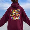 Last Day Ofchool For Teacher Off Duty Tie And Dye レディース オーバーサイズ パーカー バックプリント Maroon