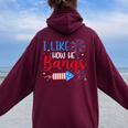 I Like How He Bangs マッチング カップル 4Th Of July 花火 レディース オーバーサイズ パーカー バックプリント Maroon