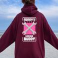 Mommy Garage Buddy 車愛好家 メカニック 自動車修理 レディース オーバーサイズ パーカー バックプリント Maroon