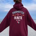 Promoted To Auntie 2026 First Time Aunt Est 2026 Aunty To Be レディース オーバーサイズ パーカー バックプリント Maroon
