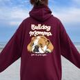 かわいいイングリッシュブルドッグ Momma Bullie Love At Firstight レディース オーバーサイズ パーカー バックプリント Maroon