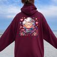 かわいいスーパーヒーローおばあちゃんスーパーヒーローおばあちゃん レディース オーバーサイズ パーカー バックプリント Maroon