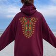 インド、衣装アフリカ、アフリカ、女性、子供、男性 レディース オーバーサイズ パーカー バックプリント Maroon