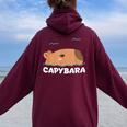 キッズ カピバラ シャツ 男の子 女の子 レディース オーバーサイズ パーカー バックプリント Maroon