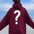 クエスチョンマーク シャツ カップル 男性 女性 キッズ Guess Who コスチューム レディース オーバーサイズ パーカー バックプリント Maroon