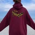 タイガーモール サラマンダー Ambystoma Tigrinum レディース オーバーサイズ パーカー バックプリント Maroon