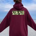 トロピカル プルメリア 花 植物 ヤシの葉 モンステラ ハワイアン アイランド サマー ハワイ 旅行 フラワー ビーチ レディース オーバーサイズ パーカー バックプリント Maroon