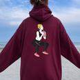 ボディービルダー 脚の日 女の子 ケトルベル フィットネス ボディービル レディース オーバーサイズ パーカー バックプリント Maroon