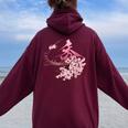マダム秀 花tシャツ（2） さくら レディース オーバーサイズ パーカー バックプリント Maroon
