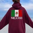 メキシコの国旗 アンティーク調 男性 女性 キッズ レディース オーバーサイズ パーカー バックプリント Maroon