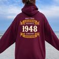 ヴィンテージ 1948 ギフト 男性 女性 長寿祝い 1948年生まれ 還暦祝い ユニークな誕生日プレゼント レディース オーバーサイズ パーカー バックプリント Maroon