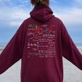 数学tシャツ Teacher Formulas Cheatheet Cool Geek Nerd レディース オーバーサイズ パーカー バックプリント Maroon