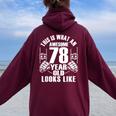 男性、女性、78歳の誕生日への78歳の誕生日プレゼント レディース オーバーサイズ パーカー バックプリント Maroon