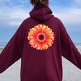 開花期のハンサムなガーベラの花 レディース オーバーサイズ パーカー バックプリント Maroon