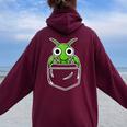 面白いカマキリデザイン 男性 女性 カマキリの恋人 レディース オーバーサイズ パーカー バックプリント Maroon