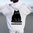 Annoyed Cat Dismissedarcastic Rolling Eyes カワイイキャット レディース オーバーサイズ パーカー バックプリント White