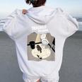 Trashed Panda ミーム アライグマ 面白いアート レディース オーバーサイズ パーカー バックプリント White