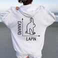 Wittgenstein Rabbit Duck Philosopher レディース オーバーサイズ パーカー バックプリント White