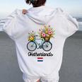 オランダの風車 チューリップフィールド オランダ 春の花 バイク レディース オーバーサイズ パーカー バックプリント White