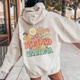 Promoted To Grandma Expecting Baby Daisy Groovy Wildflower レディース オーバーサイズ パーカー バックプリント Sand