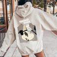 Trashed Panda ミーム アライグマ 面白いアート レディース オーバーサイズ パーカー バックプリント Sand