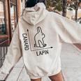 Wittgenstein Rabbit Duck Philosopher レディース オーバーサイズ パーカー バックプリント Sand