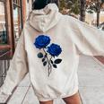 青いバラ 花 カップル ゴシック ファンタジー 花 美的 アート レディース オーバーサイズ パーカー バックプリント Sand
