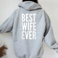 Best Wife Ever Wedding レディース オーバーサイズ パーカー バックプリント Sport Grey