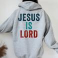 Jesus Is Lord – Christian Faithintage Born-Again Graphic レディース オーバーサイズ パーカー バックプリント Sport Grey
