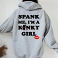 Pank Me I'm A Kinky Girl レディース オーバーサイズ パーカー バックプリント Sport Grey