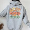 Promoted To Grandma Expecting Baby Daisy Groovy Wildflower レディース オーバーサイズ パーカー バックプリント Sport Grey