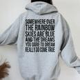 Somewhere Over The Rainbow-メンズ レディース キッズ バタフライ レディース オーバーサイズ パーカー バックプリント Sport Grey