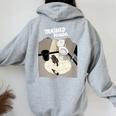 Trashed Panda ミーム アライグマ 面白いアート レディース オーバーサイズ パーカー バックプリント Sport Grey
