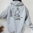 Wittgenstein Rabbit Duck Philosopher レディース オーバーサイズ パーカー バックプリント Sport Grey