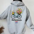 オランダの風車 チューリップフィールド オランダ 春の花 バイク レディース オーバーサイズ パーカー バックプリント Sport Grey