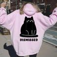 Annoyed Cat Dismissedarcastic Rolling Eyes カワイイキャット レディース オーバーサイズ パーカー バックプリント Light Pink