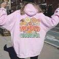 Promoted To Grandma Expecting Baby Daisy Groovy Wildflower レディース オーバーサイズ パーカー バックプリント Light Pink